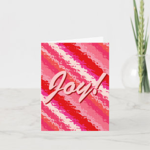 Tarjeta Festiva Rayas de vidrio - tonos rojos de coral