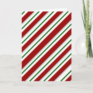 Tarjeta Festiva Rayas rojas y verdes