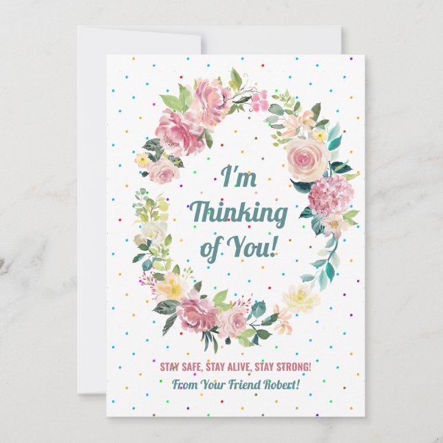 Tarjeta Festiva Razas rosadas y blancas pasteles (Anverso)