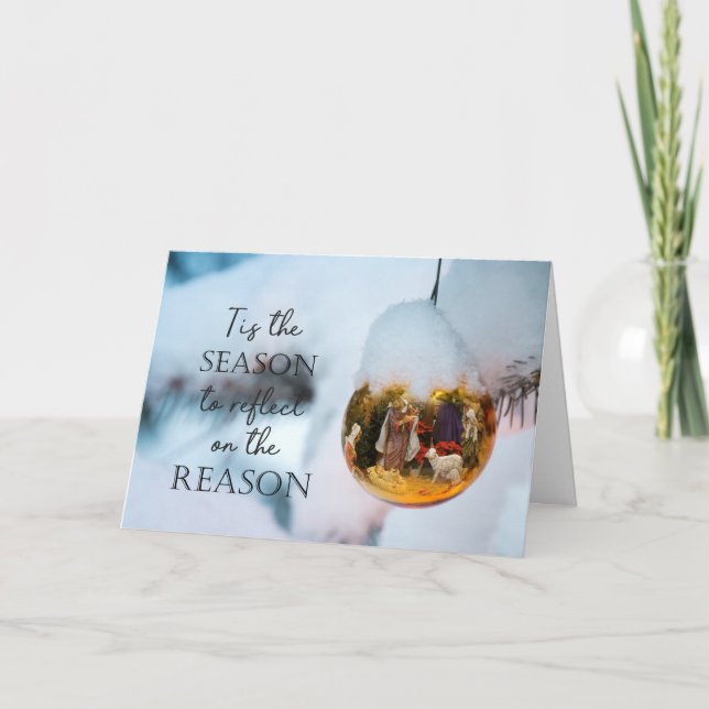 Tarjeta Festiva Razón de la natividad de la estación, una foto (Anverso)