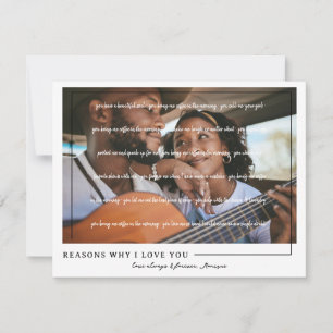 Tarjeta Festiva Razones por las que te amo Foto personalizada de