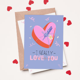Tarjeta Festiva Realmente Te Amo Día de San Valentín