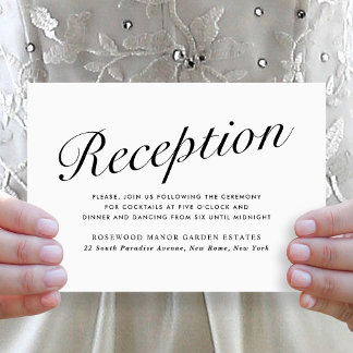 Tarjeta Festiva Recepción de Boda con Letra Moderna y Elegante en