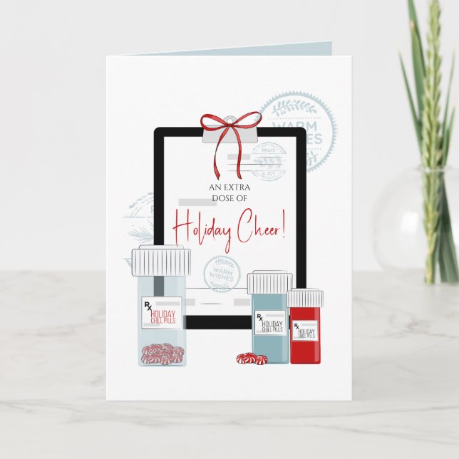 Tarjeta Festiva Receta de navidades para dosis de alegría (Anverso)