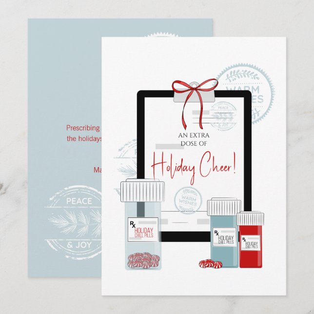 Tarjeta Festiva Receta de navidades para dosis de alegría (Anverso / Reverso)