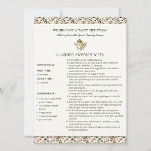 Tarjeta Festiva Receta de Nueces Suecas Azucaradas