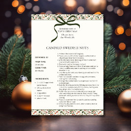 Tarjeta Festiva Receta de nueces suecas canalizadas personalizada