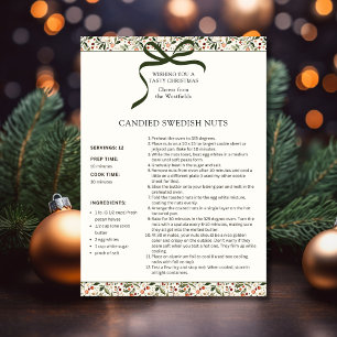 Tarjeta Festiva Receta de nueces suecas canalizadas personalizada