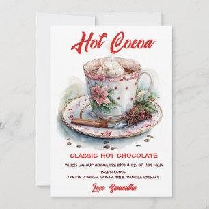 Tarjeta Festiva Receta personalizada de chocolate caliente