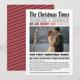 Tarjeta Festiva Recién casados, nuestra primera Navidad, foto esti