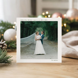 Tarjeta Festiva Recién casados Simple cuadrado foto única
