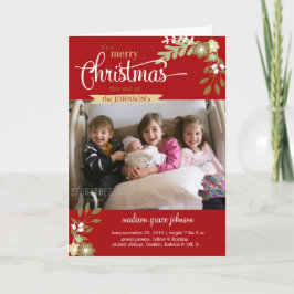 Tarjeta Festiva Recién nacido Feliz Navidad, nombre personalizado/