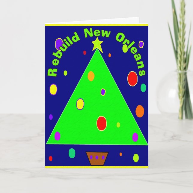 Tarjeta Festiva Reconstruir Nueva Orleans Navidades CArds (Anverso)