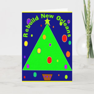 Tarjeta Festiva Reconstruir Nueva Orleans Navidades CArds