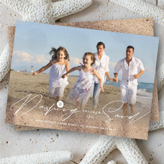 Tarjeta Festiva Recorriendo La Foto De La Costa De La Playa De Are