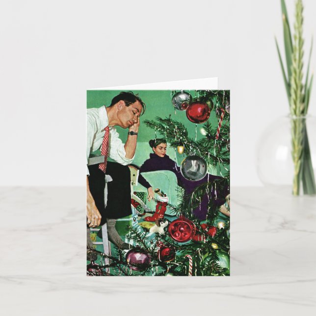 Tarjeta Festiva Recortar el árbol (Anverso)