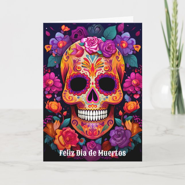 Tarjeta Festiva 🌹 recuerdo vivo: Un homenaje Día de Muertos 🌹 (Anverso)