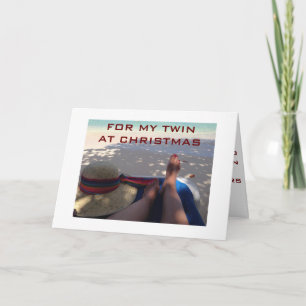 TARJETA FESTIVA RECUERDOS DE DOS PLAYAS Y ALIMENTADOS EN NAVIDADES