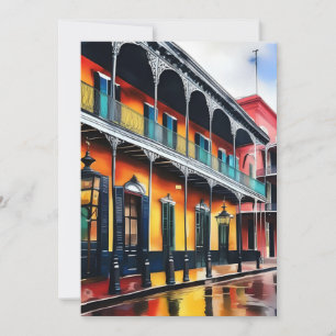 Tarjeta Festiva Recuerdos de Nueva Orleans - Calle A de Borbón