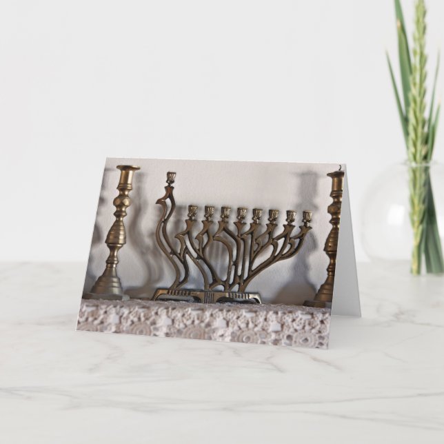 Tarjeta Festiva Recuerdos y Menorahs (Anverso)