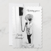 Recuperación rápida, niño, teléfono viejo, arte de