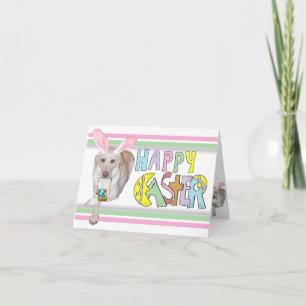 Tarjeta Festiva Recuperador de Labrador Amarillo de Pascua