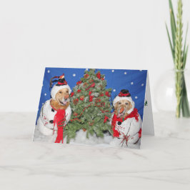 Tarjeta Festiva Recuperadores de oro como Navidades de hombres de 