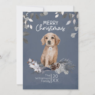 Tarjeta Festiva Recuperar Navidades de acuarela de cachorros