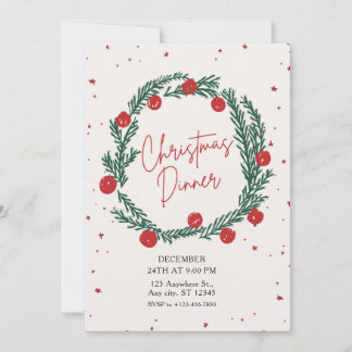 Tarjeta Festiva Red And Green Illustrative Christmas Party