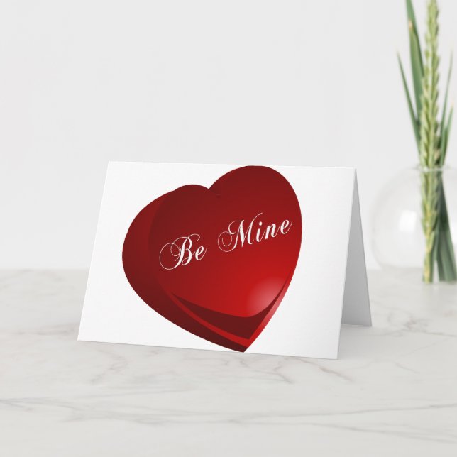Tarjeta Festiva Red Be Mine Heart (Anverso)