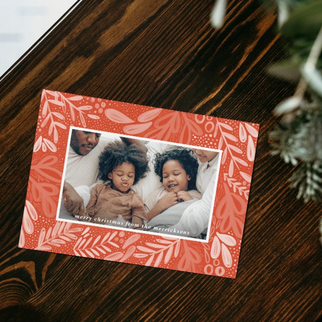 Tarjeta Festiva Red Bramble | Foto botánica festiva (Red Bramble | Festive Botanical Photo Holiday Card)