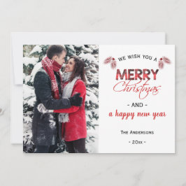 Tarjeta Festiva Red Buffalo Plaid | Foto de Navidades modernos