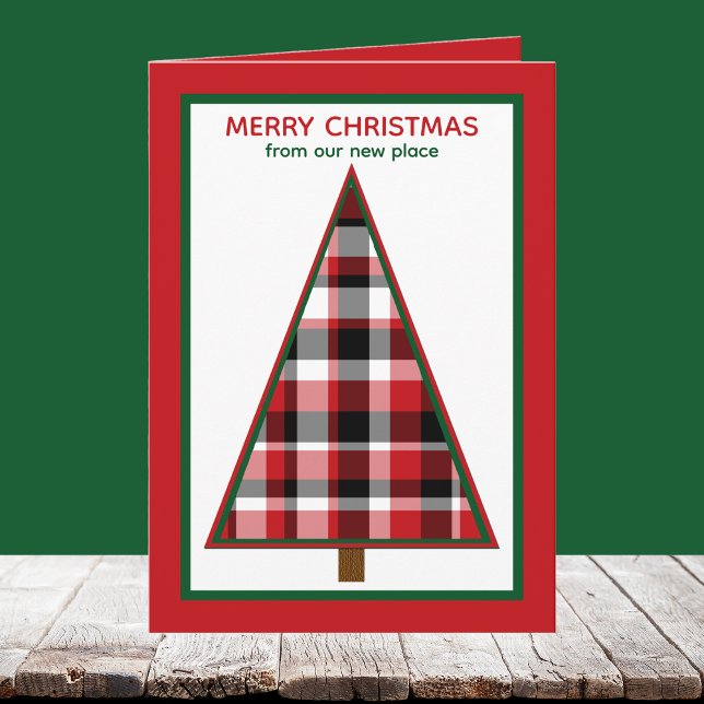 Tarjeta Festiva Red Change of Address Holiday Moving Announcement  (Subido por el creador)