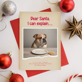 Tarjeta Festiva Red Dear Santa I Can Explain Funny Dog Christmas