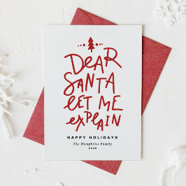 Tarjeta Festiva Red Dear Santa Me deja explicar a Navidades gracio