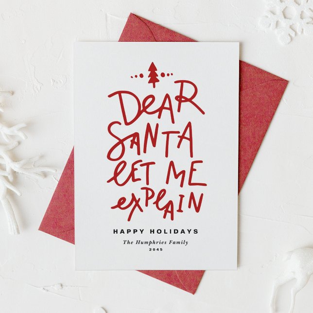 Tarjeta Festiva Red Dear Santa Me deja explicar a Navidades gracio (Subido por el creador)