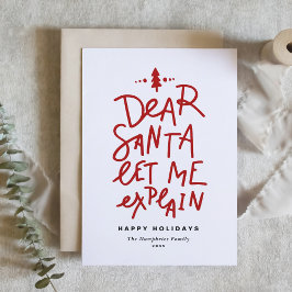 Tarjeta Festiva Red Dear Santa Me deja explicar a Navidades gracio