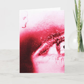 Tarjeta Festiva Red Eye con el chica