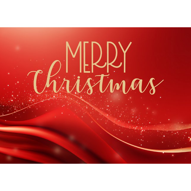 Tarjeta Festiva Red Gold Merry Christmas Holiday Card (Subido por el creador)