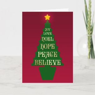 Tarjeta Festiva Red, Green, Gold Christmas Tree Card