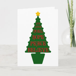 Tarjeta Festiva Red, Green, Gold Christmas Tree Card