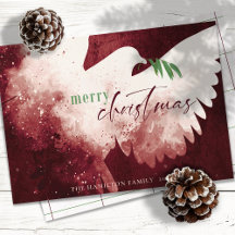 Red Green Merry Christmas Peace Dove