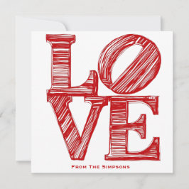 Tarjeta Festiva Red Happy Valentine's Day Modern gift
