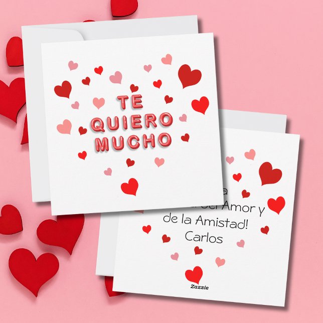 Tarjeta Festiva Red Heart Confetti Te Quiero Mucho 3d Letras (Subido por el creador)