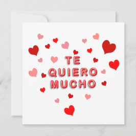 Tarjeta Festiva Red Heart Confetti Te Quiero Mucho 3d Letras