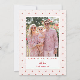 Tarjeta Festiva Red Hearts Happy Valentine's Day Photo Card