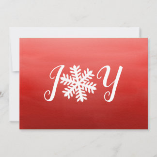 Tarjeta Festiva Red Joy Snowflake Holiday Card