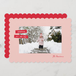Tarjeta Festiva Red Label Single Photo Flat Holiday Card