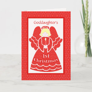 Tarjeta Festiva Red Lace 1Angel de Navidades por Hija