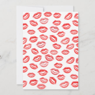 Tarjeta Festiva Red Lipstick Kiss Pattern Valentine’s Day Card